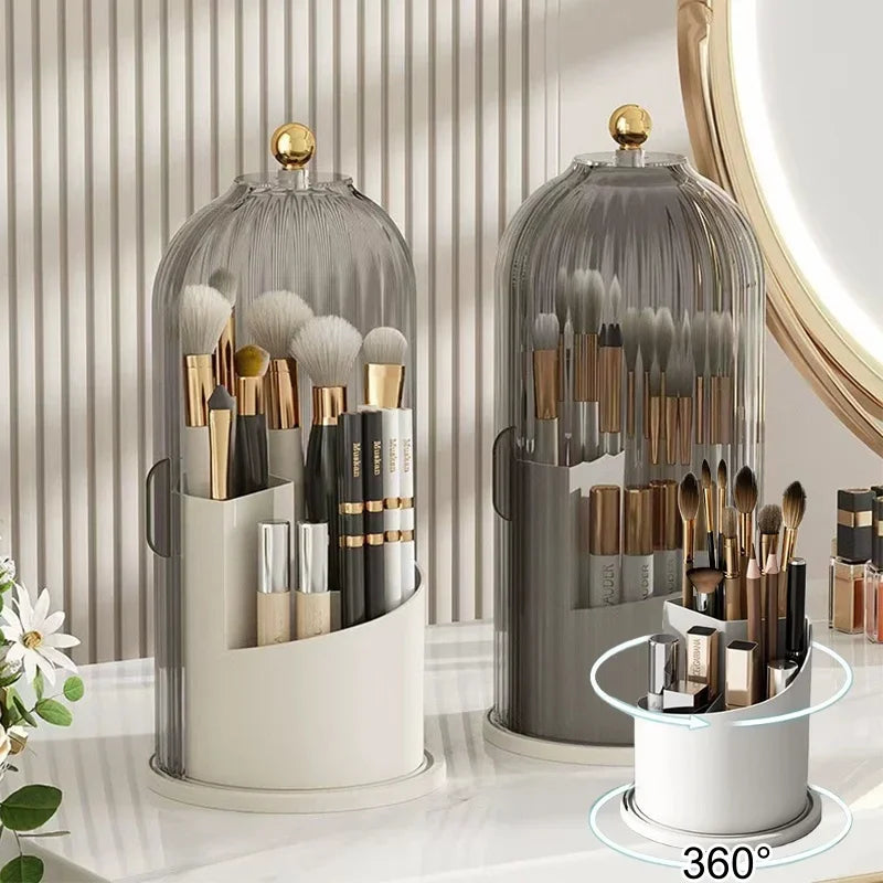 360° Rotating Makeup Brush Stand, Cosmetic Organizer