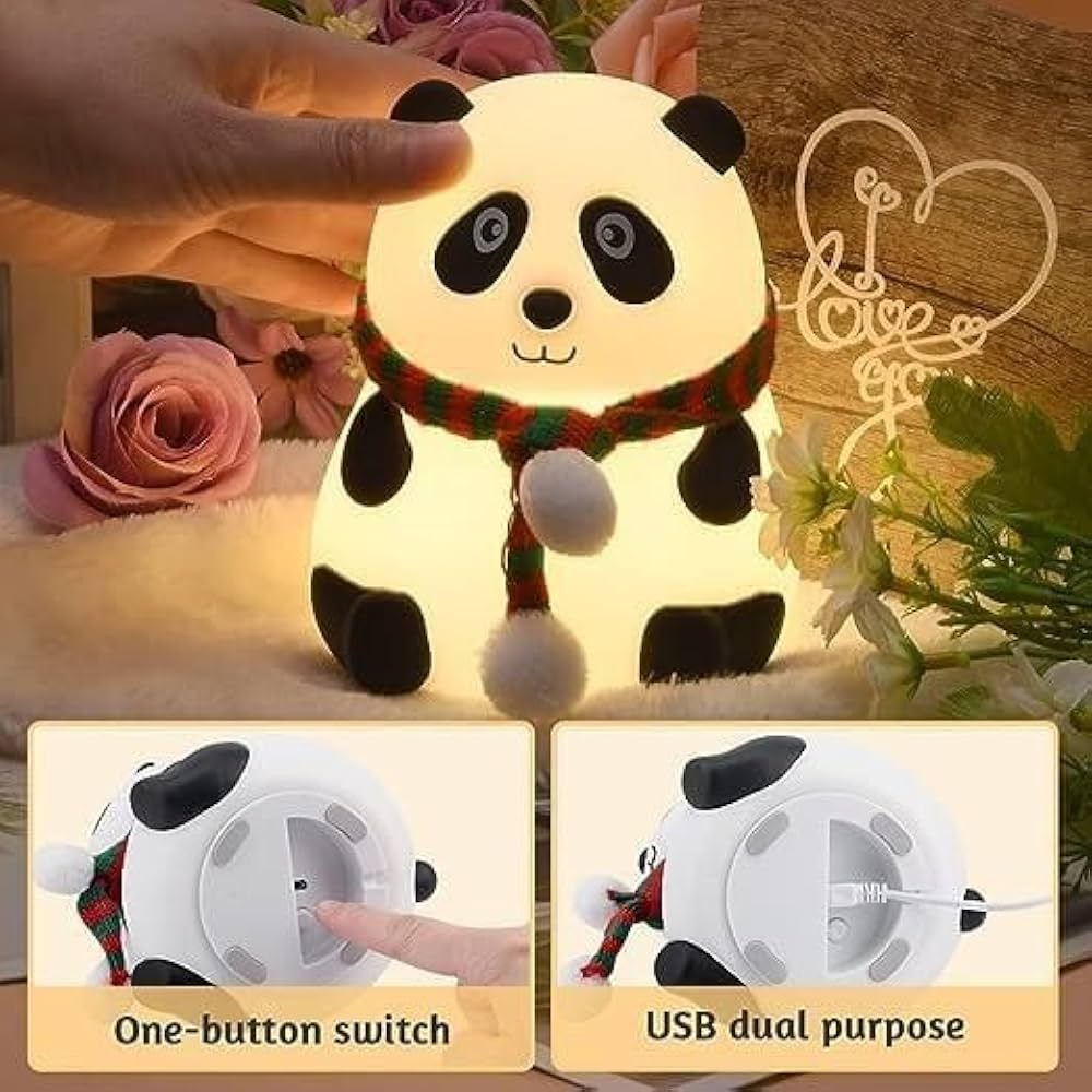 Portable Beside Silicon Panda Touch Lamp