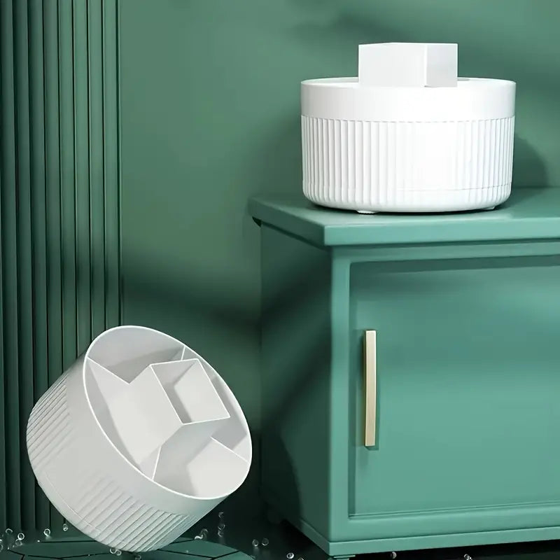 Multi-Compartment 360? Rotating Makeup Storage
