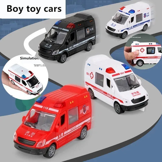 Pull Back Action Ambulance Rescue Van Toy For Kids (Random Color)