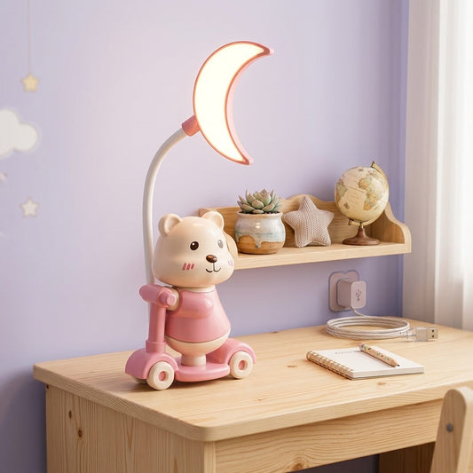 Rechargeable Mini Scooter Desk Lamp – Cute Cartoon LED Table Light for Kids