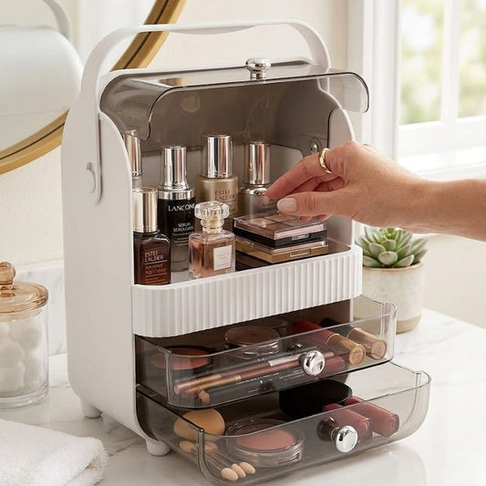 Skincare Storage Box – Transparent Lid with 2 Drawer