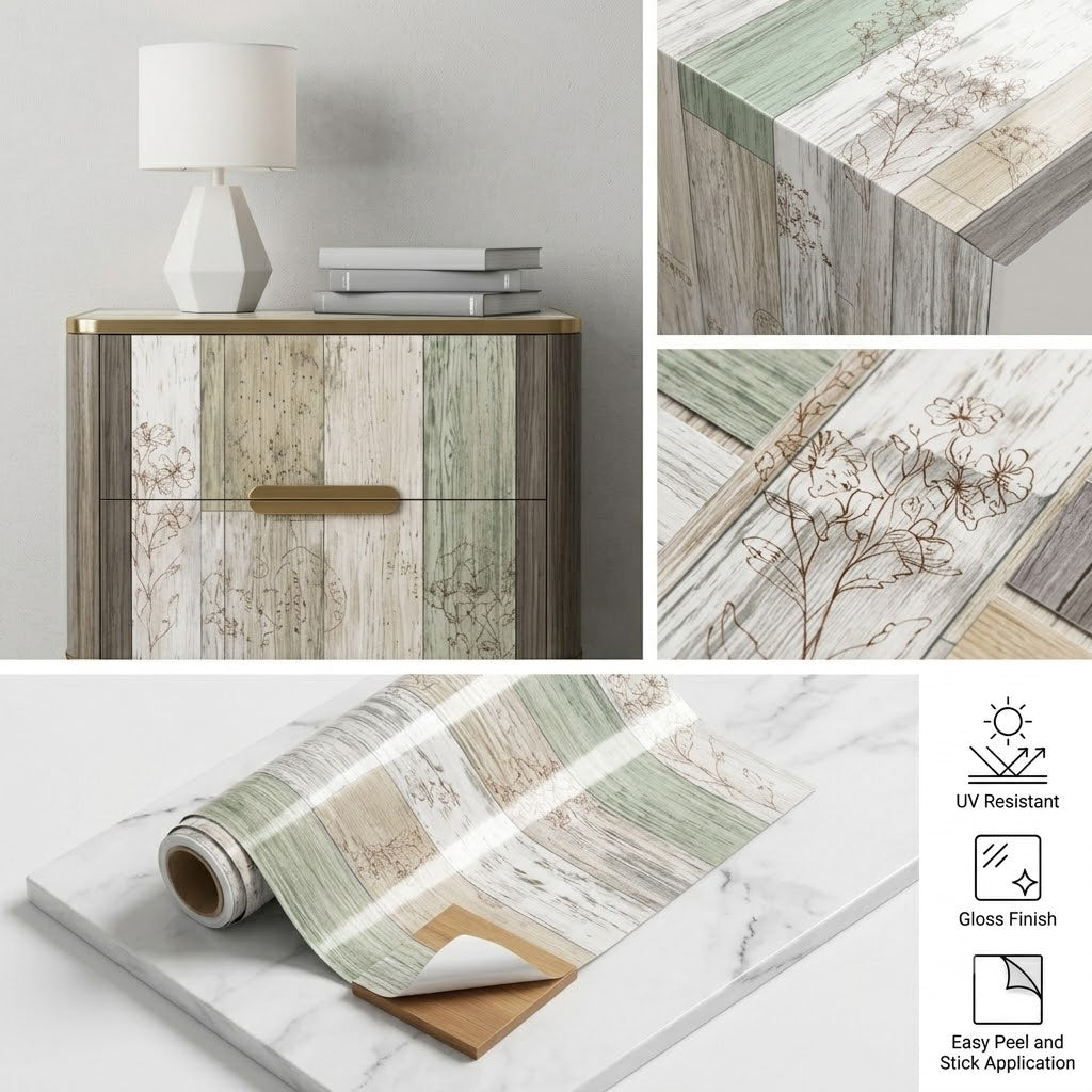 Wood Grain Wallpaper Roll – Peel, Stick & Remove Easily (60x200cm)