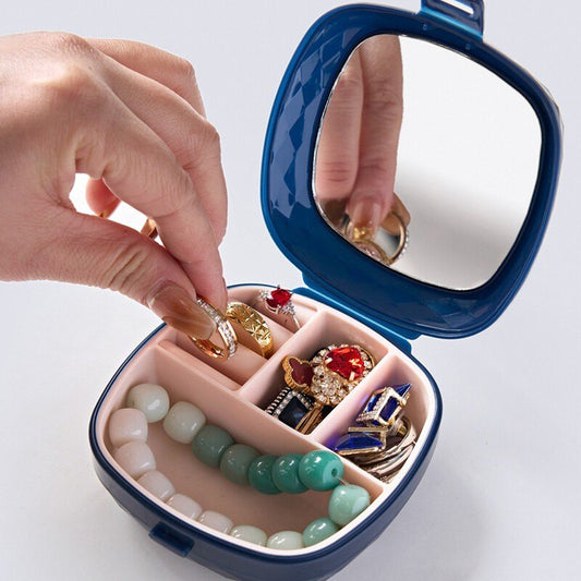 Portable Mini Travel Jewellery Organizer With Mirror