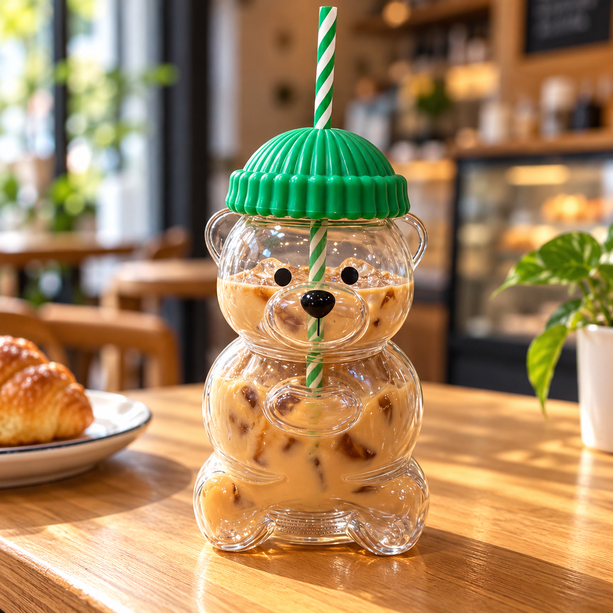 1. Teddy Bear Straw Cup – Unique Reusable Drinking Bottle