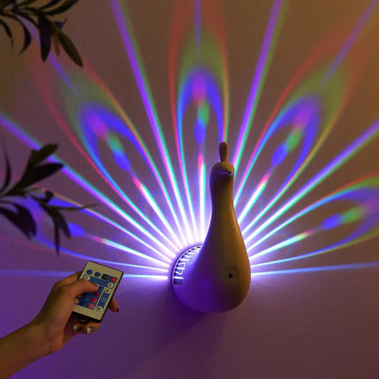 Peacock Multicolours Atmosphere Night Lights Lamp