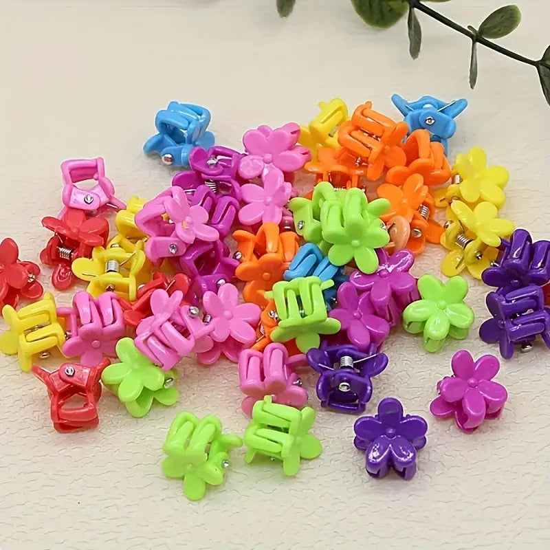 12Pcs Colorful Tiny Flower Hair Clips Fun & Cute, Health and Beauty 