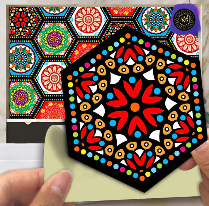 Hexagon Wall Accents – 12-Pack Colorful Peel & Stick Tiles, 5x5"