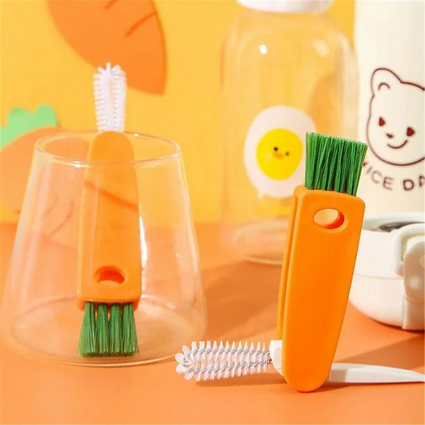 3 In 1 Carrot Shaped Nylon Wire Brush Long Lasting