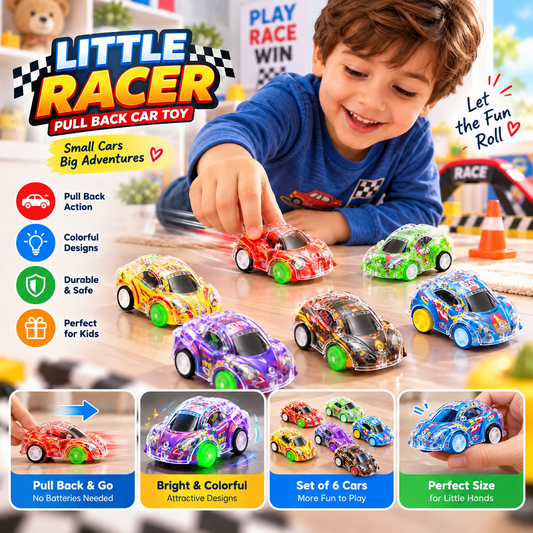 3Pcs Kids Toy Car Set Colorful Pull Back Racing Cars