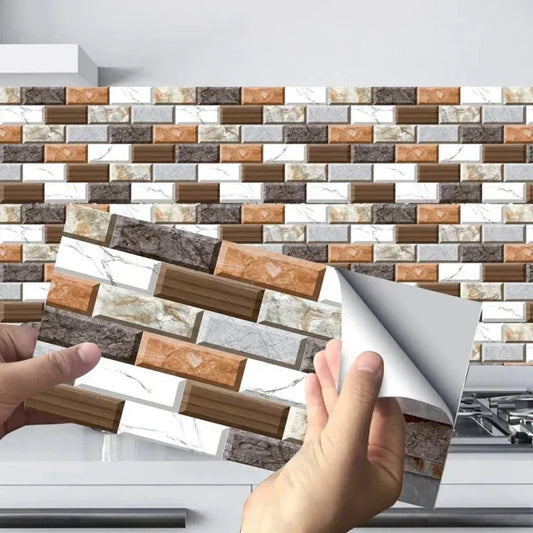 24Pcs Brick Design Tile Sticker, Home and Wall Decor 