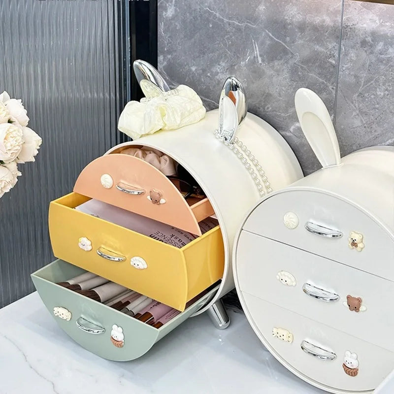 3 Drawer Round Cosmetic Organizer, Home and Living 