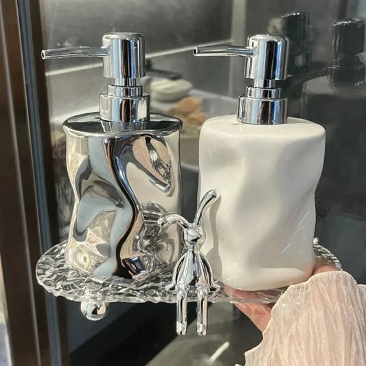 400ml Ceramic Lotion Dispenser – Liquid Soap Pump Bottle, Home and Living 