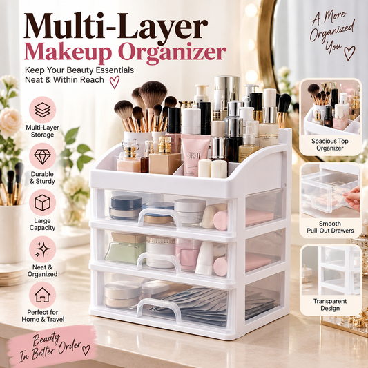 3 Tier Cosmetic Jewelry Organizer Box