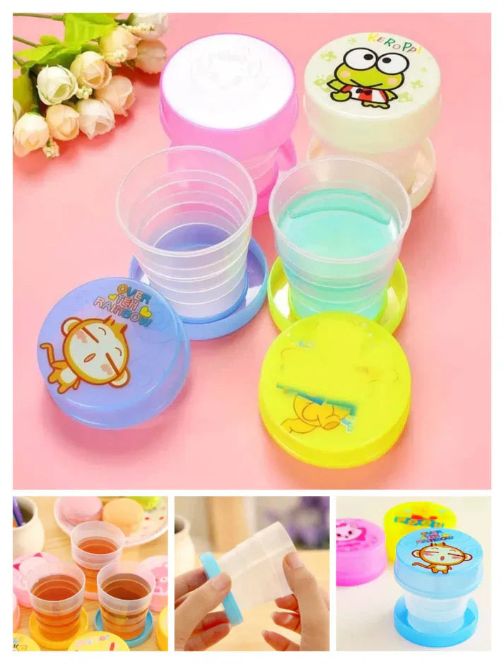 1Pcs Kids Magic Folding Cup – Portable Cartoon Plastic Water Glass