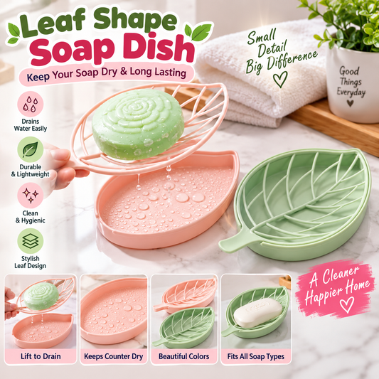 Leaf Shape Soap Holder Non Slip Soap Box