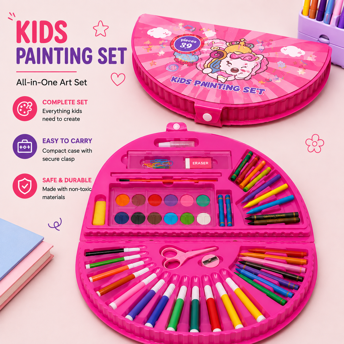 68-Piece Art & Craft Set for Kids – Creative Drawing and Painting Supplies