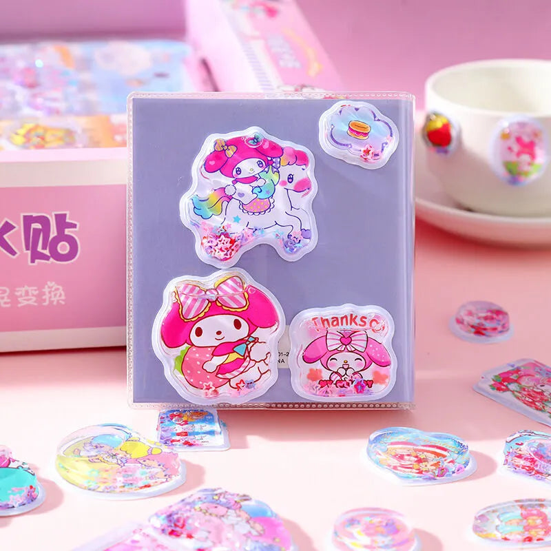 6Pcs 3D Water Filled Shaking Stickers