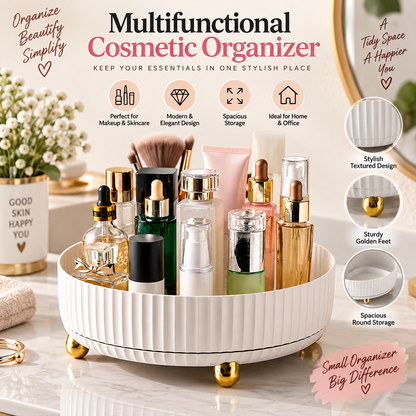 Multi Purpose Rotating Vanity Storage Skincare Organizer