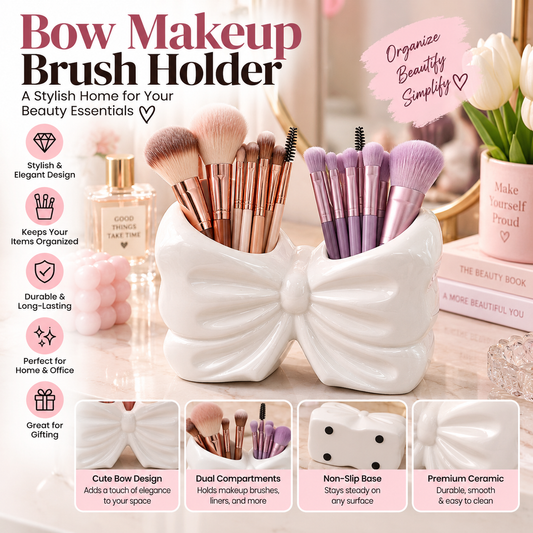 1PC Makeup Brush Organizer (Bow Shape For Vanity Table) (5X3Inch)