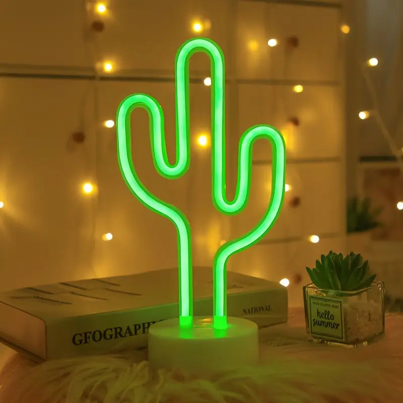 Cactus Neon Sign Light – Cute Night Lamp for Bedroom