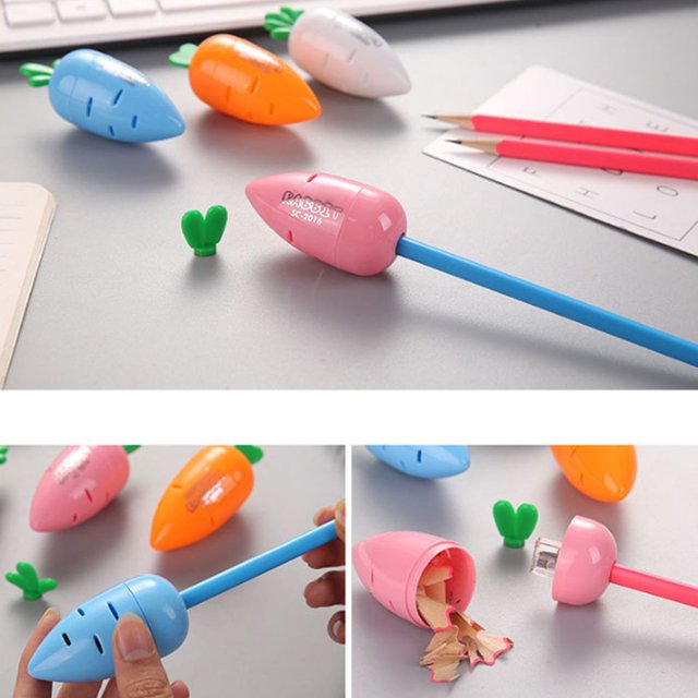 Carrot Shape 2-in-1 Sharpener & Eraser – Cute School Supply for Kids