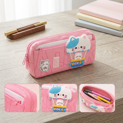 Cartoon Cat Pencil Pouch – 3D Design Stationery Case for School & Study