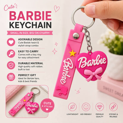 Classics Barbie 3D Silicone Heart Keychain