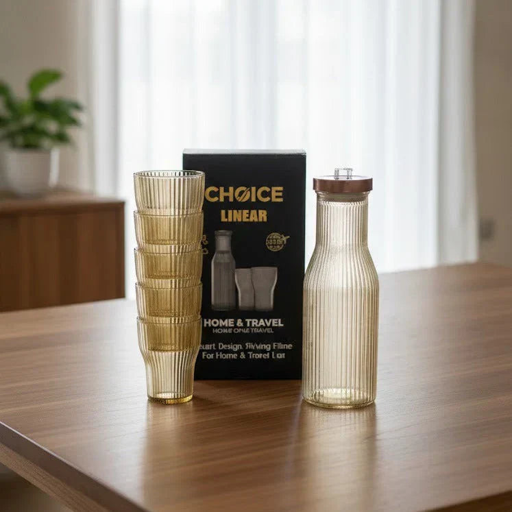 Multi Use Transparent Bottle & Glass Set
