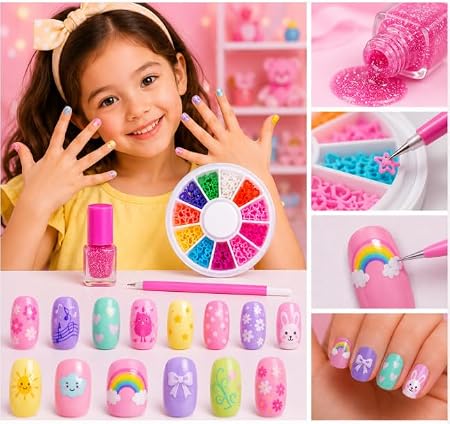 Creative Beauty DIY Nail Decorations Art Kit Glitter Polish & Nails