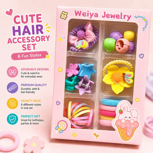 Cute Girls Hair Decoration & Styling Set