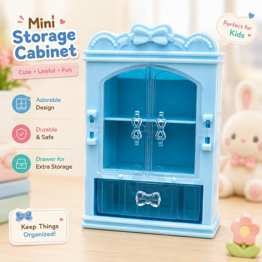 Cute Mini Organizer Cabinet – Space-Saving Storage for Toys, Stationery & Accessories