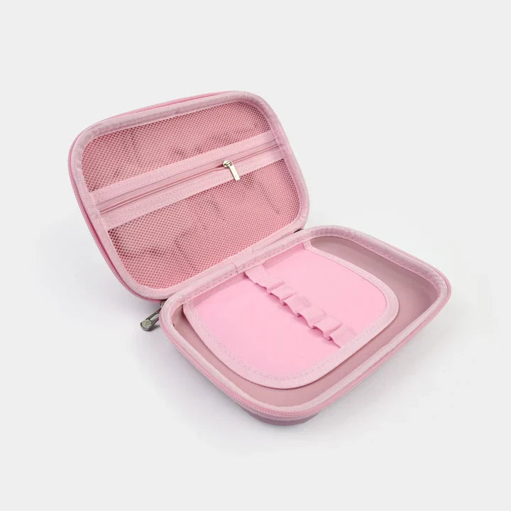 Cute Pink Kuromi Pencil Organizer – 3D EVA Case with Built-In Calculator