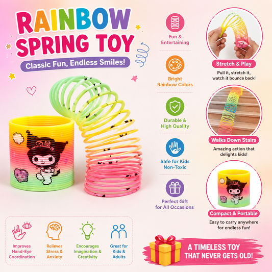Cute Rainbow Slinky Toy – Colorful Spring Toy for Kids, Parties & Gifts