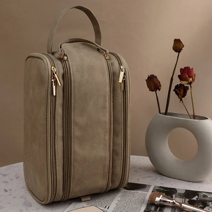 Deluxe Leather Cosmetic Storage Organizer