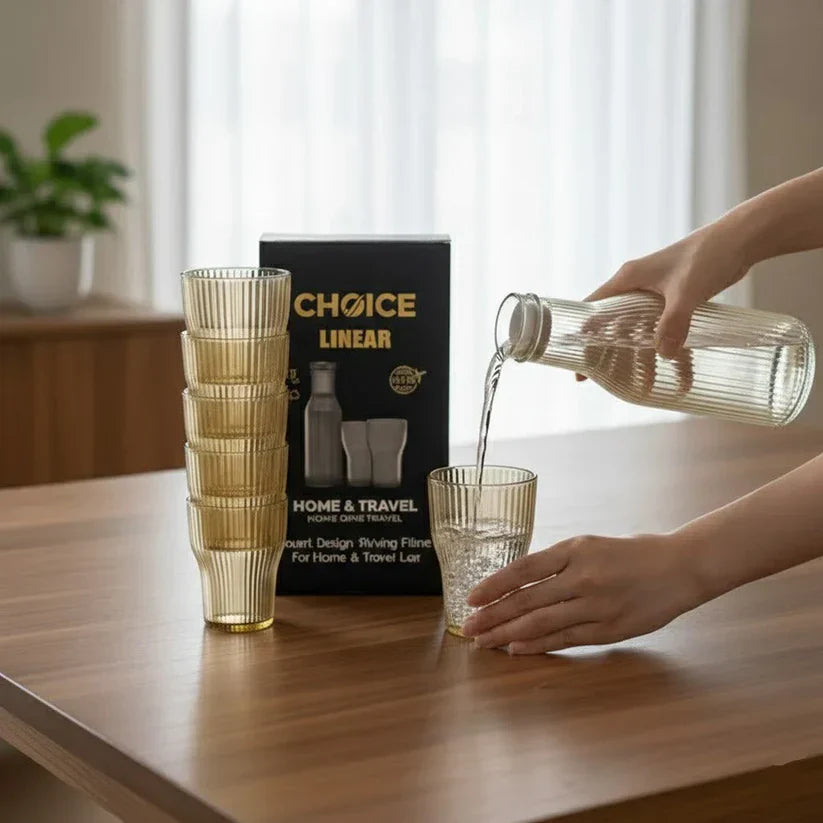 Multi Use Transparent Bottle & Glass Set