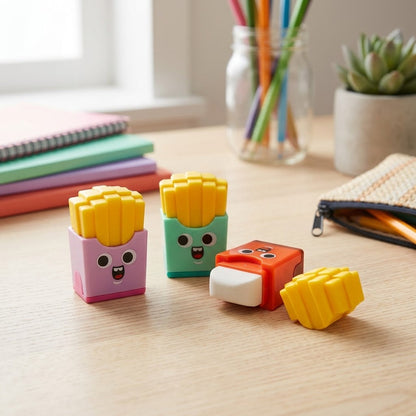 French Fries Theme Pencil Sharpener with Eraser