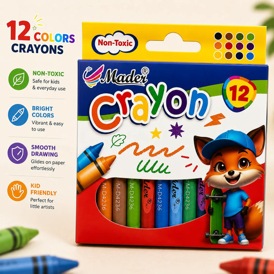 Fun Drawing Crayons for Children – 12 Colors