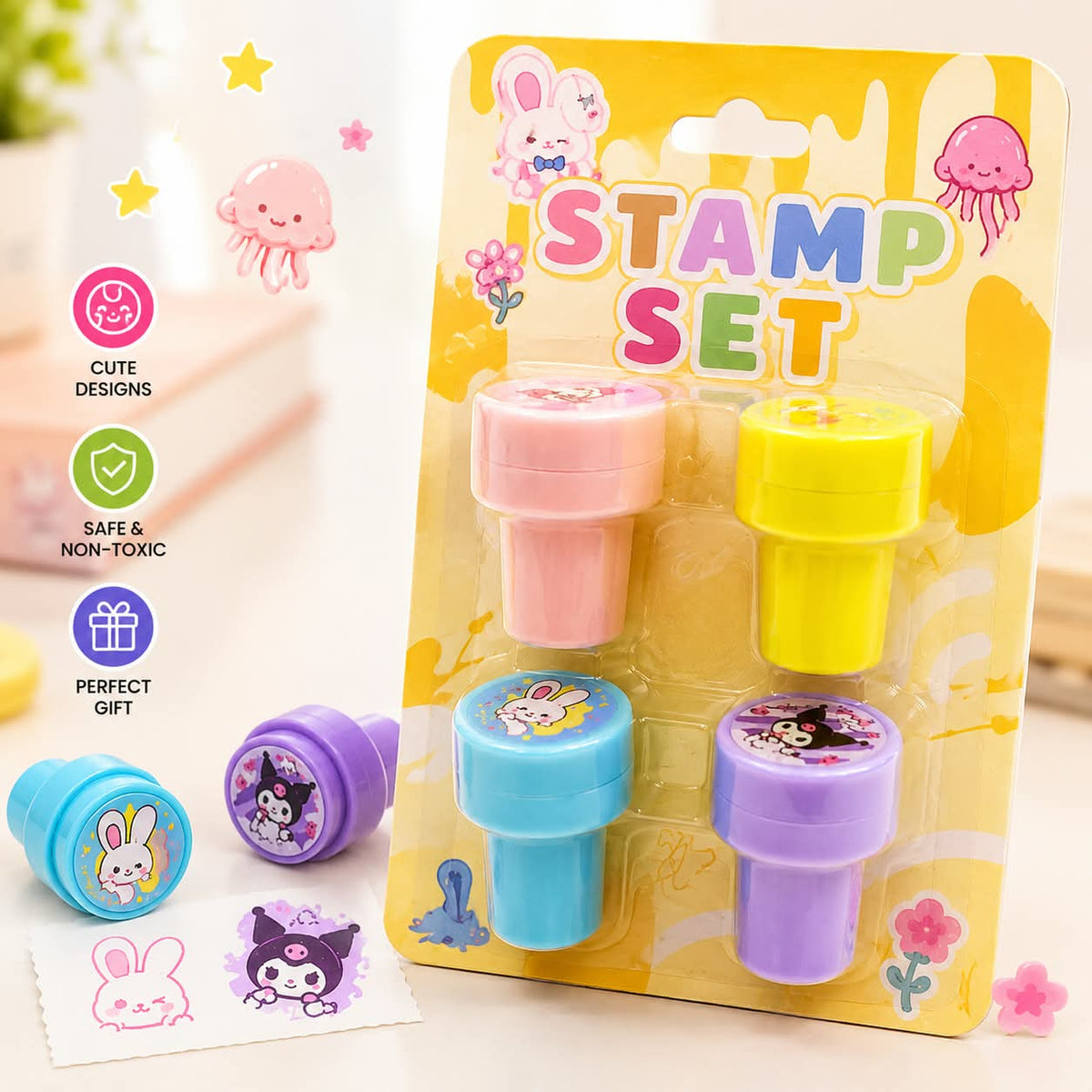 Fun Smiley Face Stampers – 4 Pcs Kids Art Set