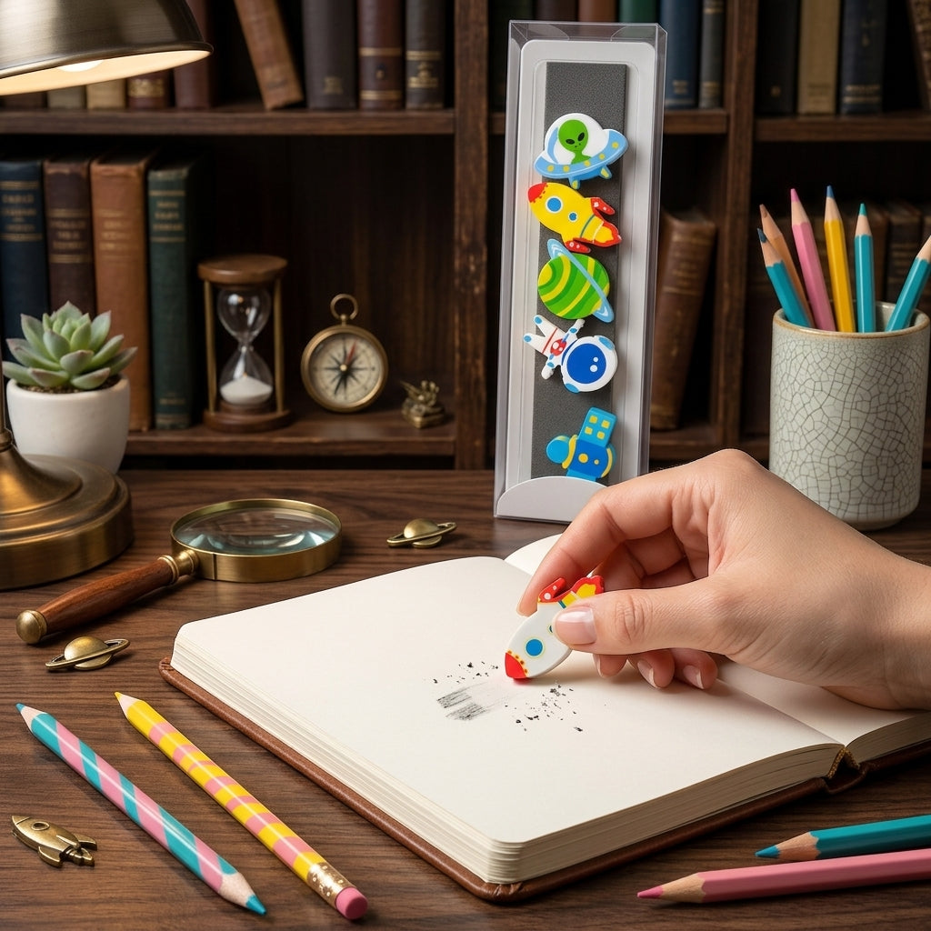 Galaxy Space Eraser Set – Colorful Novelty Erasers for Kids & Students