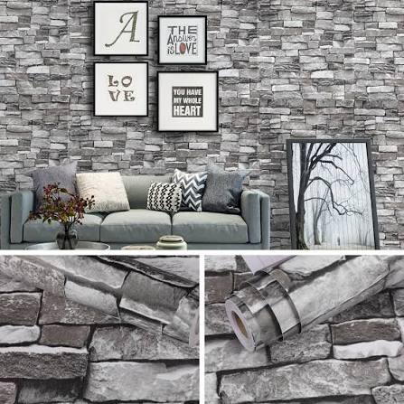 Grey Brick Pattern Self-Adhesive Marble Sheet (60x200cm)