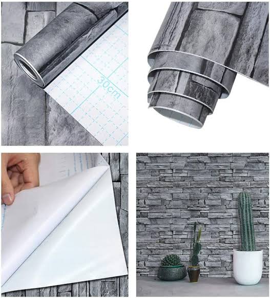 Grey Brick Pattern Self-Adhesive Marble Sheet (60x200cm)