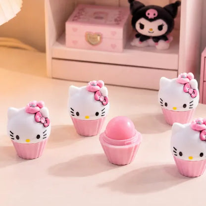 Hello Kitty Moisturizing Lip Balm – Cute Cupcake-Shaped Twist-Up Lip Care