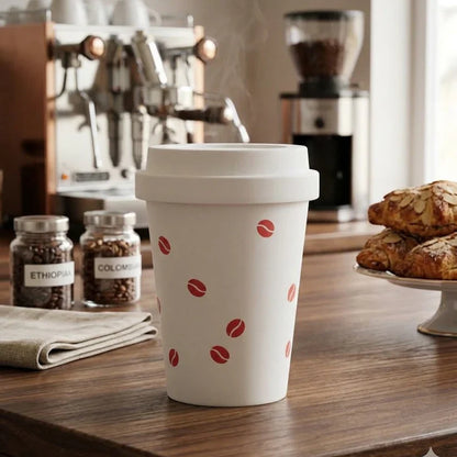 Bamboo Travel Coffee Cup With Tight Silicone Seal