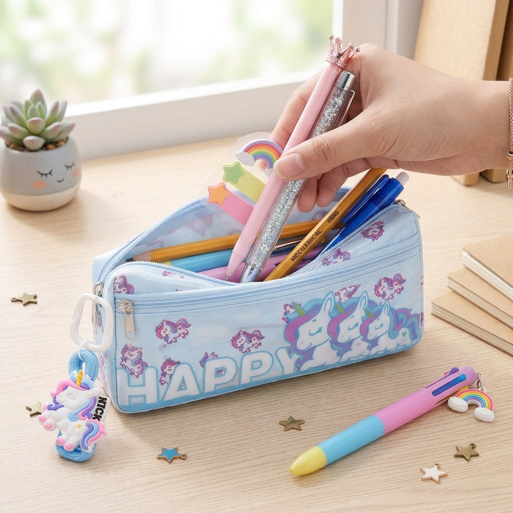 Kawaii Unicorn Pencil Case – Cute Stationery Organizer for Kids & Girls