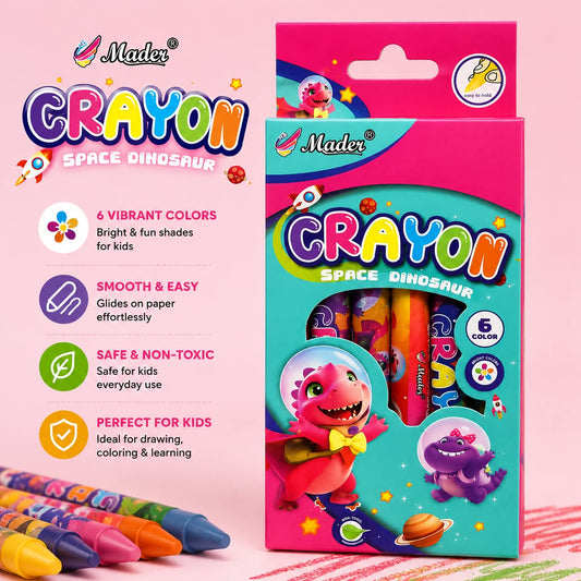 Kids Coloring Crayons – 6 Vibrant Colors