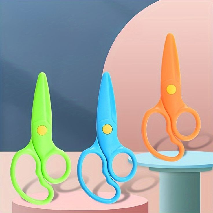 Kids Plastic Scissors 2Pcs – Lightweight Safety Scissors for School & Art Projects