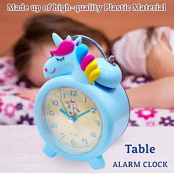 Kids Unicorn Table Clock – Warm LED Night Light with Alarm Function