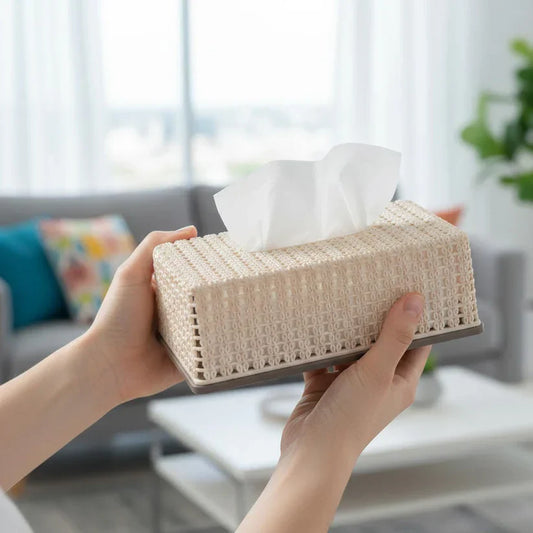 Decorative Knitted Tissue Box Cover For Home & Office