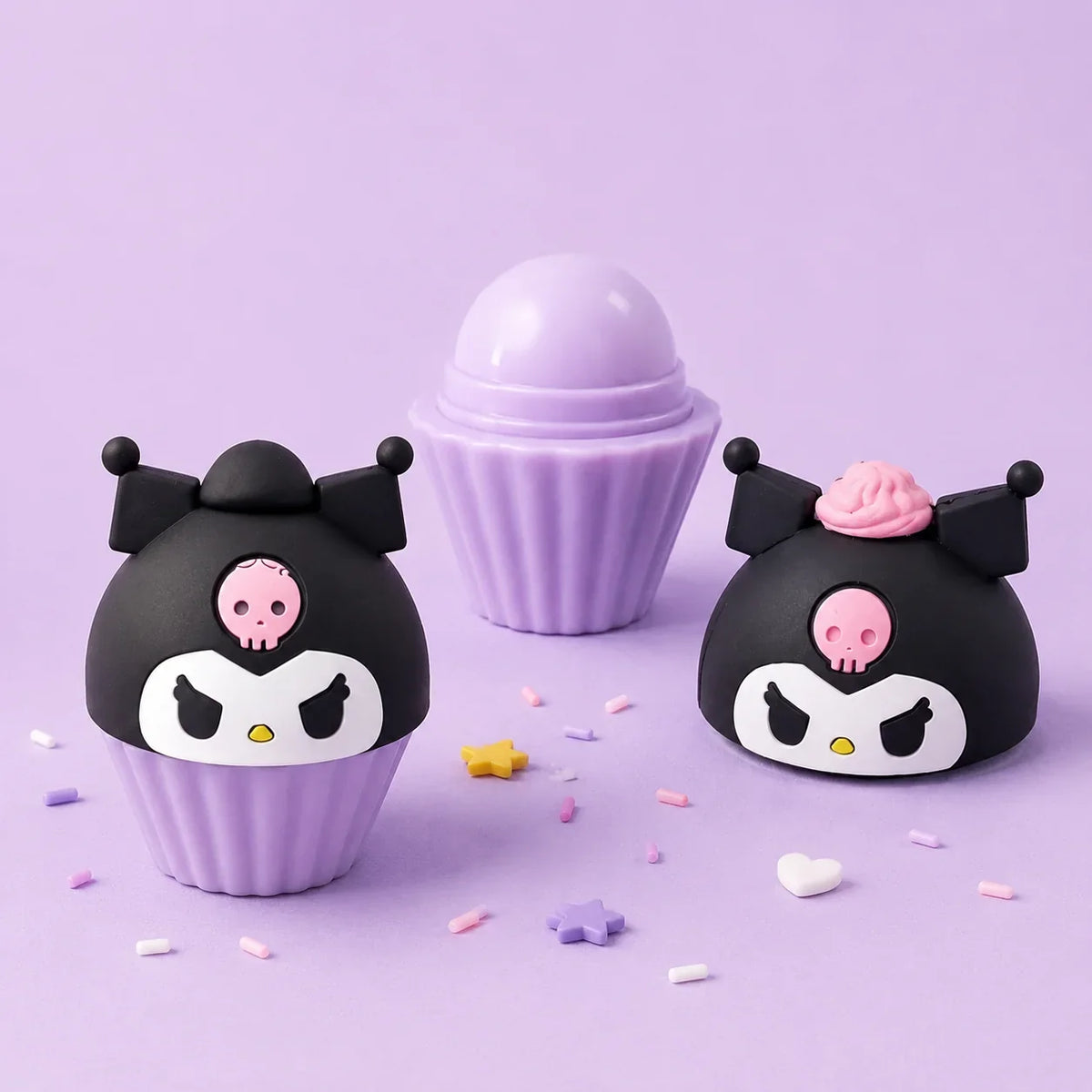 Kuromi Cupcake Lip Care Balm Cute Moisturizing Lip Balm For Girls